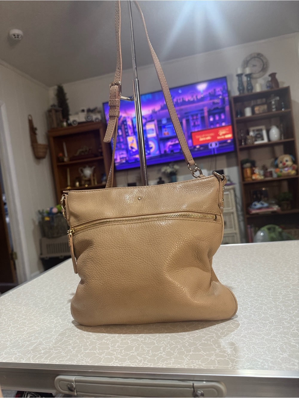 Everyday Pebbled Leather Kate Spade Crossbody Bag in Tan